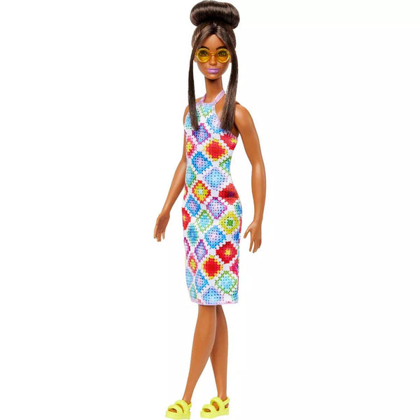 Barbie Fashionistas Doll with Bun and Crochet Halter Dress