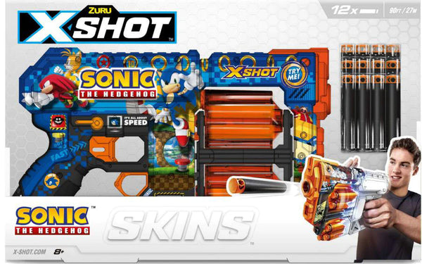 X-Shot SKINS Dread Dart Blaster - Sonic the Hedgehog by ZURU