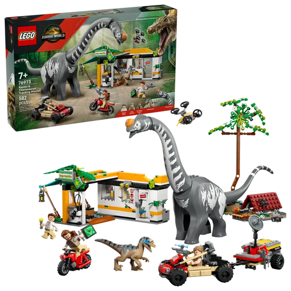 LEGO 76973 Jurassic World Raptor & Titanosaurus Tracking Mission