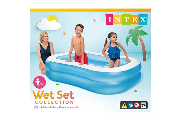 Intex Swim Center 2.03x1.52m Family Inflatable Pool Blue
