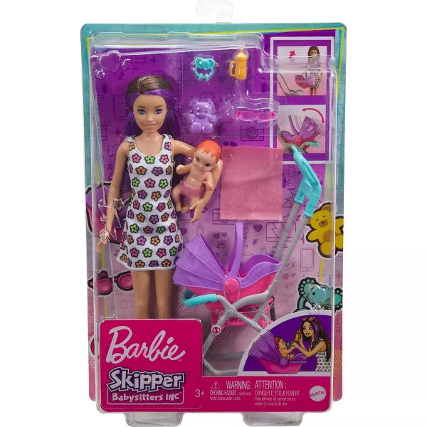 Barbie Skipper Babysitters  Playset - Straight Brunette Hair