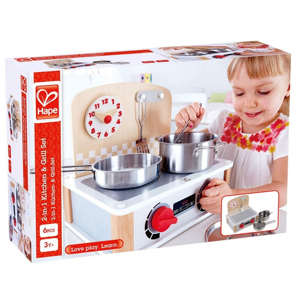 Hape 2-In-1 Kitchen & Grill Set