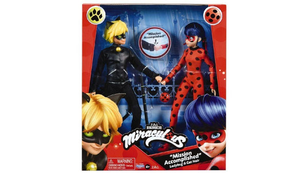 Miraculous: Tales of Ladybug & Cat Noir - Mission Accomplished Ladybug & Cat Noir 10” Action Figure 2-Pack