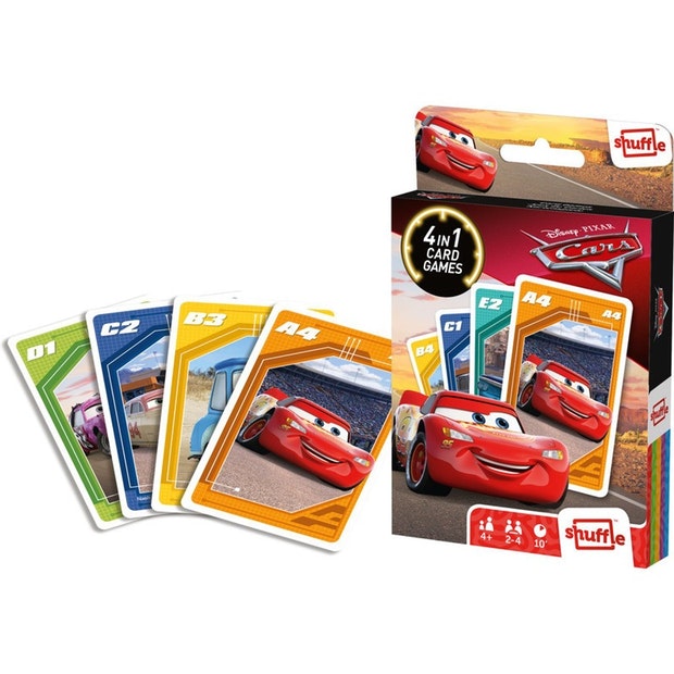 4In1 Cars Card Game - Shuffle - Toys101