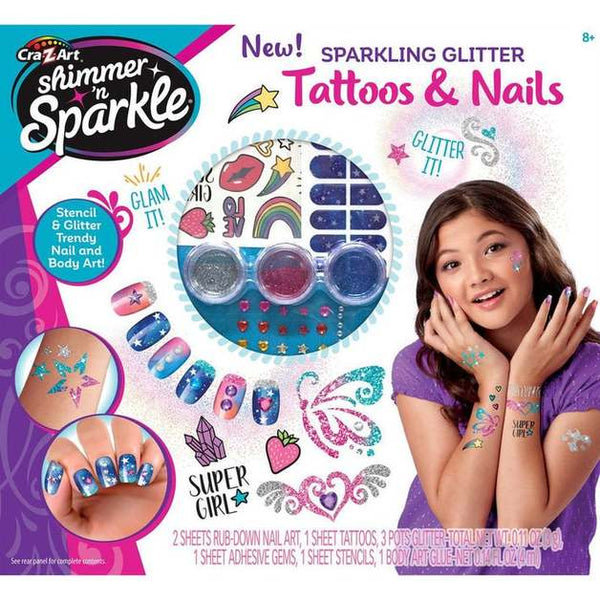 Cra-Z-Art Shimmer And Sparkle Sparkling Tattoos & Nail Set