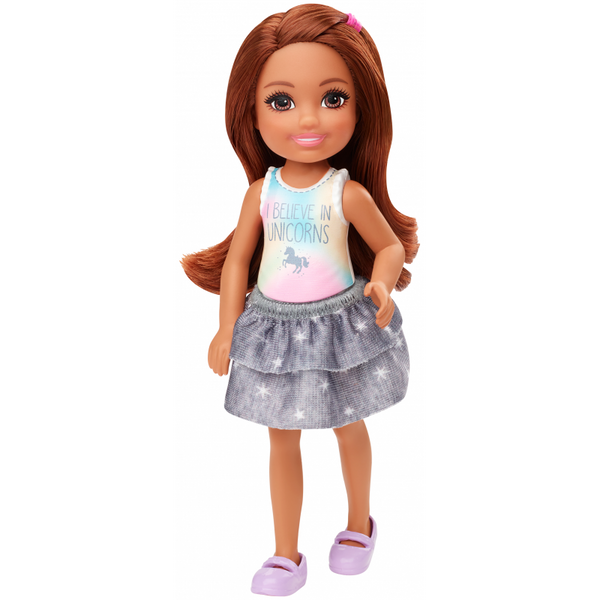 Barbie Club Chelsea Brunette Hair Girl with "I Believe in Unicorns'' - Barbie - Toys101