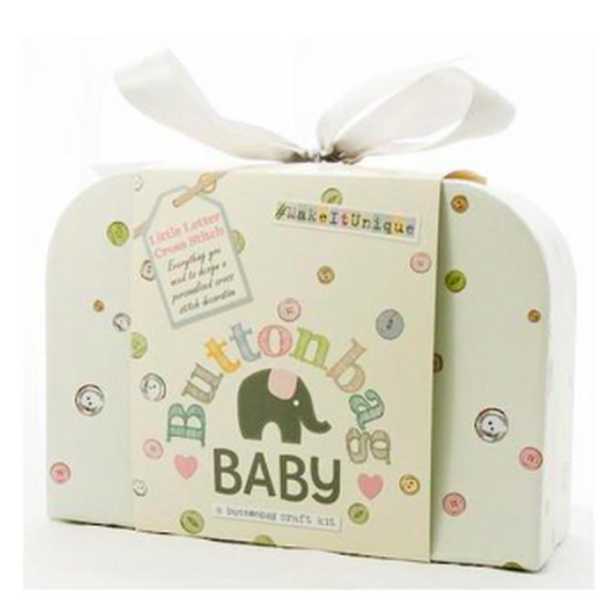 Make It Unique Button Bag Baby Nursery Little Letters Cross Stitch Gift Kit