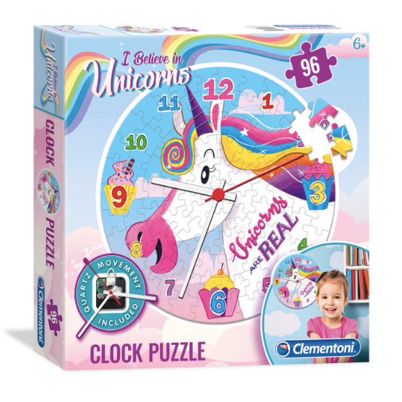 Clementoni I Belive In Unicorns Clock Puzzle 96 Pieces