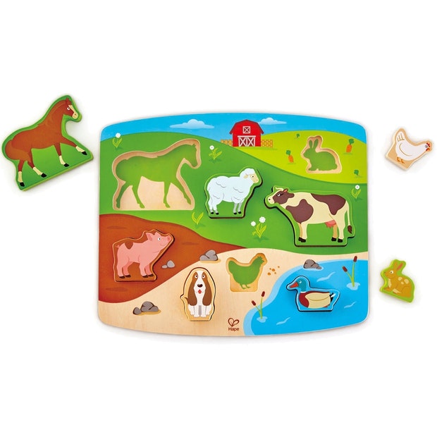 Hape Farm Animal Puzzle & Play - Toys101