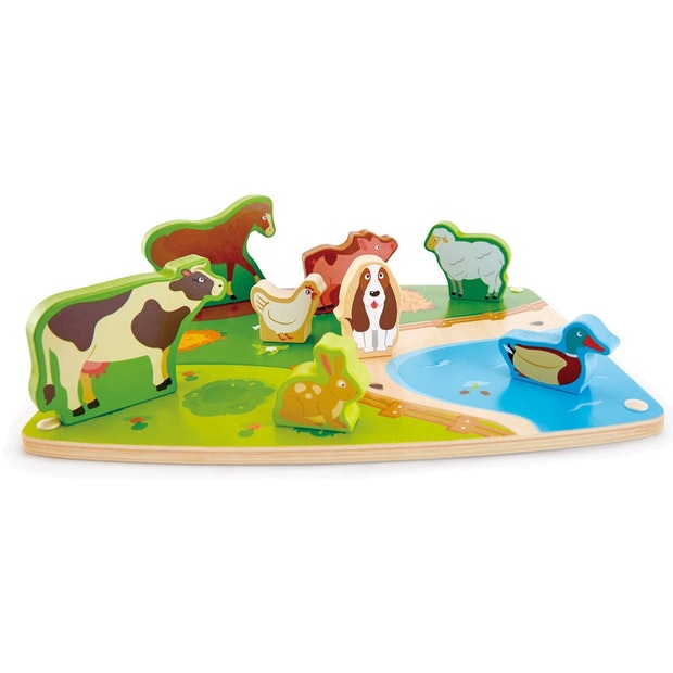 Hape Farm Animal Puzzle & Play - Toys101