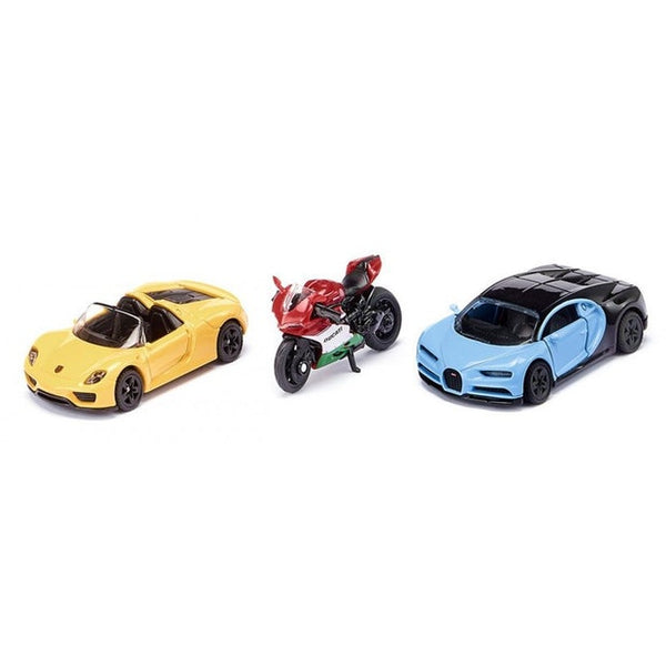Siku 6313 3 Piece Sports Car And Motorbike Set - Siku - Toys101
